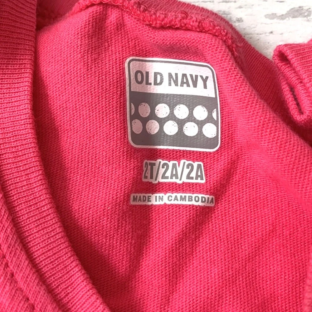 Old Navy 2T Girls Fleece Sweatpants Hearts Print & Pink Long Sleeve Shirt Size 2